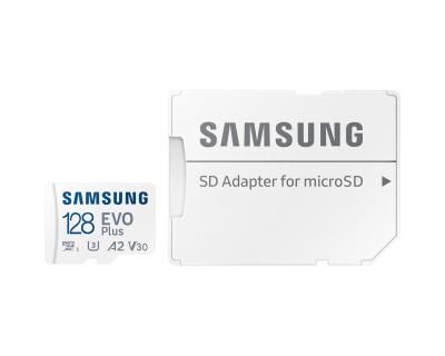 Samsung 128GB microSDXC EVO Plus Class10 U3 A2 V30 + adapterrel