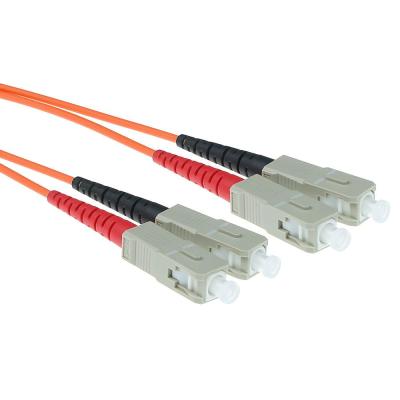 ACT LSZH Multimode 62.5/125 OM1 fiber cable duplex with SC connectors 1m Orange