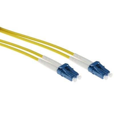 ACT Singlemode 9/125 OS2 duplex armored fiber cable with LC connectors 1m Yelllow