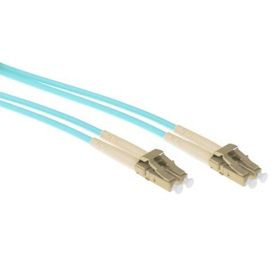 ACT Multimode 50/125 OM3 duplex armored fiber patch cable with LC connectors 1,5m Blue