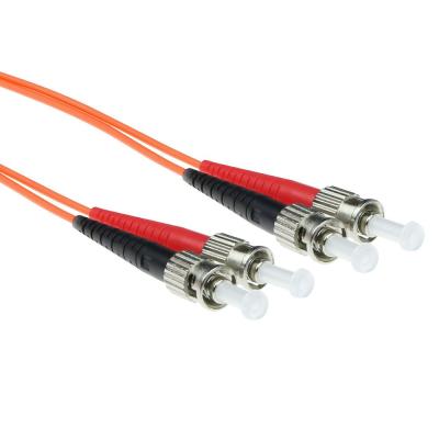 ACT LSZH Multimode 62.5/125 OM1 fiber cable duplex with ST connectors 2m Orange