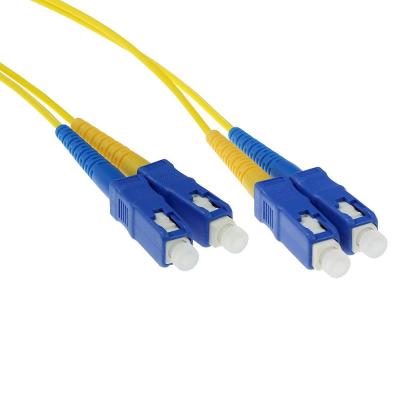 ACT LSZH Singlemode 9/125 OS2 fiber cable duplex with SC connectors 2m Yellow