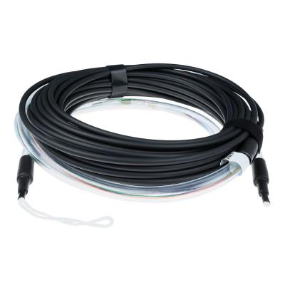 ACT Multimode 50/125 OM4 indoor/outdoor cable 12 fibers with LC connectors 200m Black