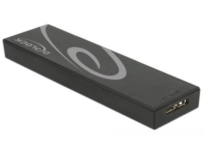 DeLock External Enclosure M.2 SSD 42/60/80 mm > SuperSpeed USB 10 Gbps (USB 3.1 Gen 2) Type Micro-B female toolless