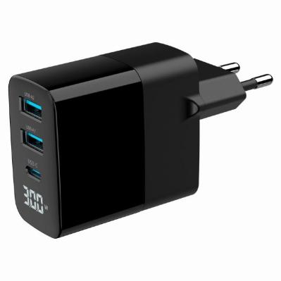 Gembird 3-Port 30W USB Fast Charger Black