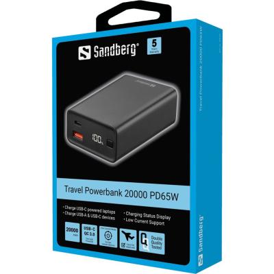 Sandberg Travel Powerbank 20000mAh PD65W Black