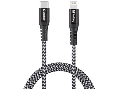 Sandberg Survivor Charging Cable PD 20W USB-C to Lightning 1m Black/White