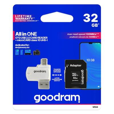 Good Ram 32GB microSDHC Class 10 UHS-I + adapterrel + OTG kártyaolvasó