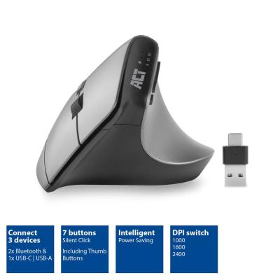 ACT A5515 Ergonomic Wireless Bluetooth Mouse Black