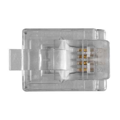 ACT RJ11 (6P/4C) modulaire connector for round cable with solid conductors