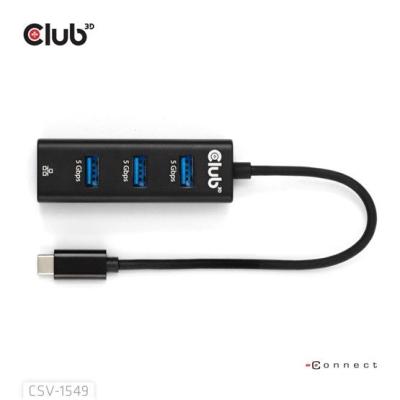 Club3D USB Gen2 Type-C PD Charging Hub to 2x Type-C 10G ports and 2x USB Type-A 10G ports