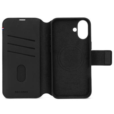 Decoded Leather Detachable Wallet iPhone 16 Black