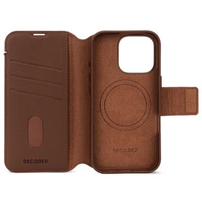 Decoded Leather Detachable Wallet iPhone 16 Pro Tan