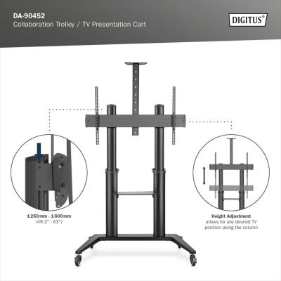 Digitus TV Cart 70-120" 140kg Black