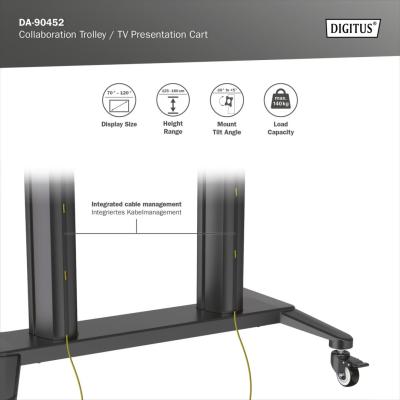 Digitus TV Cart 70-120" 140kg Black