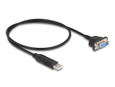 DeLock USB 2.0 to serial RS-232 adapter D-Sub 9 female with compact connector housing 50 cm FTDI