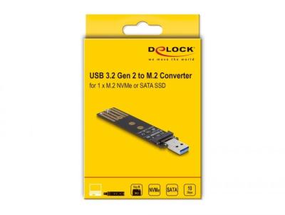 DeLock Combo Converter for M.2 NVMe PCIe or SATA SSD with USB 3.2 Gen 2