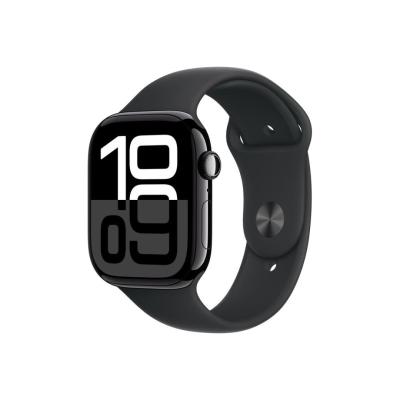 Apple Watch S10 Cellular 46mm Jet Black Alu Case with Black Sport Band S/M