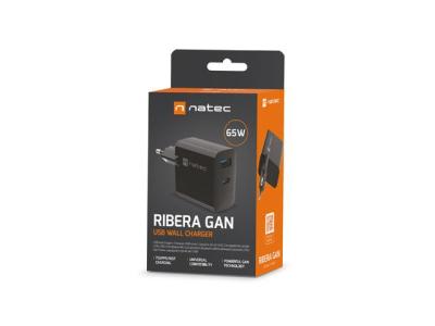 natec Ribera Gan Wall Charger Black