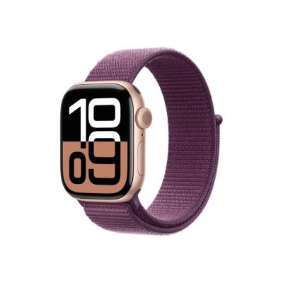 Apple Watch S10 Cellular 42mm Rose Gold Alu Case with Plum Sport Loop