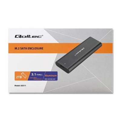 Qoltec USB3.1 Enclosure for M.2 SATA SSD Black