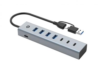 Conceptronic  HUBBIES20G 7-Port USB 3.0 Hub Grey