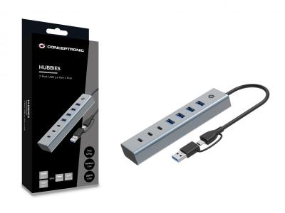 Conceptronic  HUBBIES20G 7-Port USB 3.0 Hub Grey