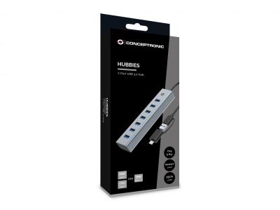 Conceptronic  HUBBIES21G 7-Port USB 3.0 Hub Grey